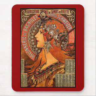 Mousepad  Kunst Alfons Mucha F Champenois Muismat