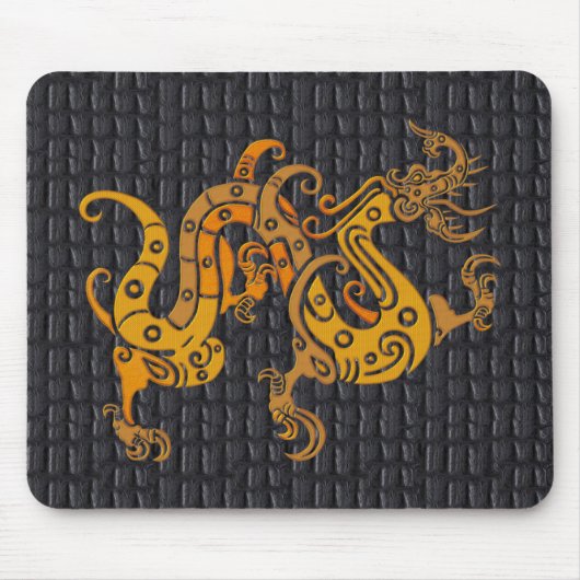 Mousepad Leather Gold Dragon (25-006) Muismat (Voorkant)