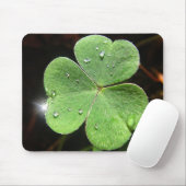 Mousepad leuchtendes Kleeblatt Muismat (Met muis)