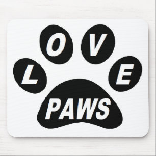 Mousepad Love Paws on Paws Black Muismat