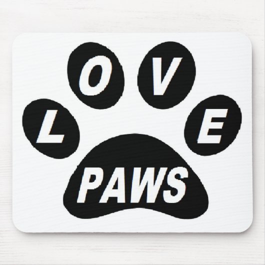 Mousepad Love Paws on Paws Black Muismat (Voorkant)