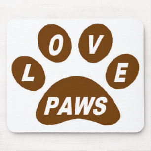 Mousepad Love Paws on Paws Brown Muismat