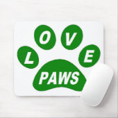 Mousepad Love Paws on Paws Green Muismat (Met muis)