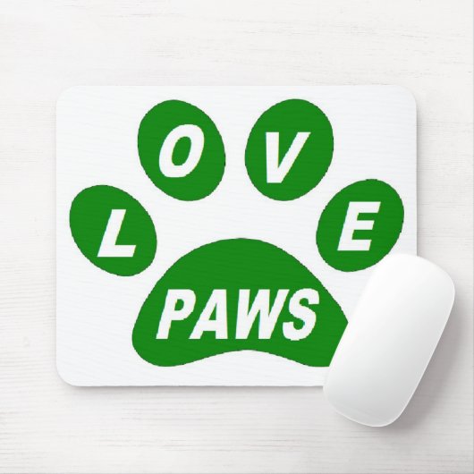 Mousepad Love Paws on Paws Green Muismat (Met muis)