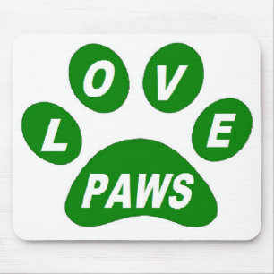 Mousepad Love Paws on Paws Green Muismat