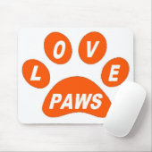 Mousepad Love Paws on Paws Oranje Muismat (Met muis)