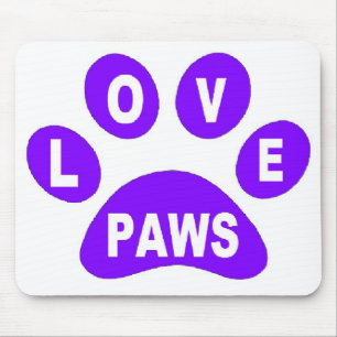 Mousepad Love Paws on Paws Paars Muismat