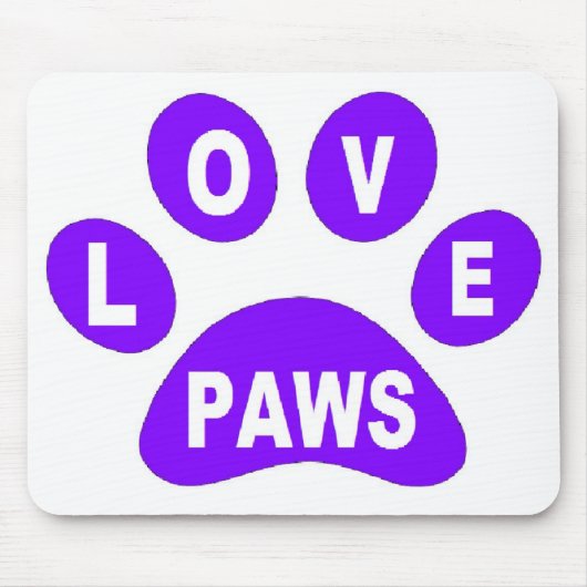 Mousepad Love Paws on Paws Paars Muismat (Voorkant)