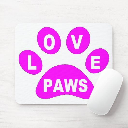 Mousepad Love Paws on Paws Pink Muismat (Met muis)