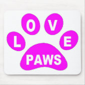 Mousepad Love Paws on Paws Pink Muismat (Voorkant)