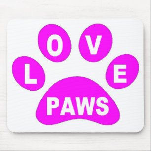 Mousepad Love Paws Pink Muismat