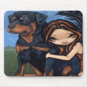 Mousepad "Mairy with a Rottweiler" Muismat