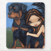 Mousepad "Mairy with a Rottweiler" Muismat (Voorkant)