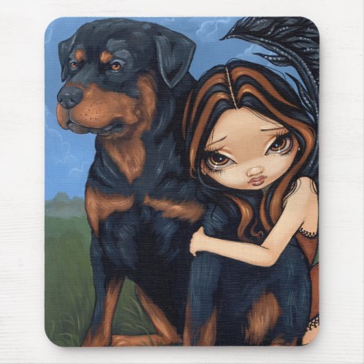 Mousepad "Mairy with a Rottweiler" Muismat (Voorkant)