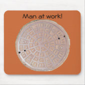 Mousepad - Man op het werk (mangat) Muismat (Voorkant)
