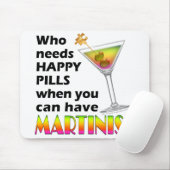 Mousepad - Martinis v. Happy Pills Muismat (Met muis)