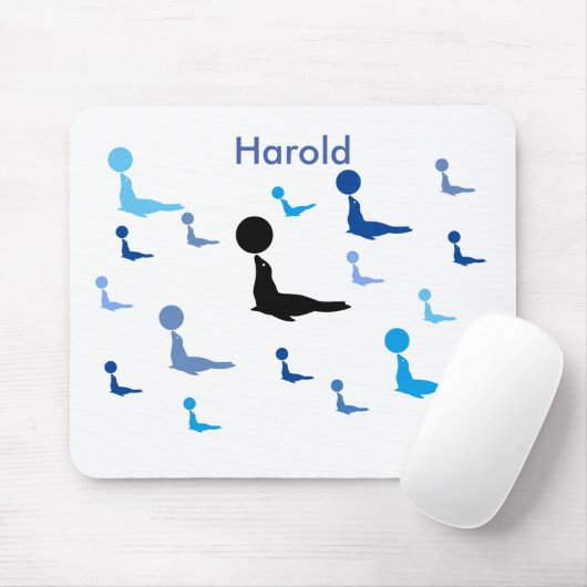 Mousepad - Meerdere Circus-zegels met naam Muismat (Met muis)