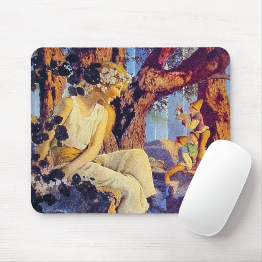 Mousepad: Meisje met elfen - door Maxfield Parrish Muismat (Met muis)