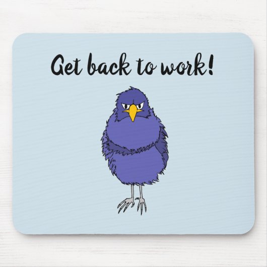 Mousepad met afbeelding van niet zo gelukkige voge muismat (Voorkant)