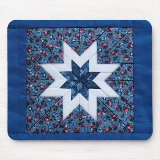 mousepad met blauwe ster muismat (Voorkant)