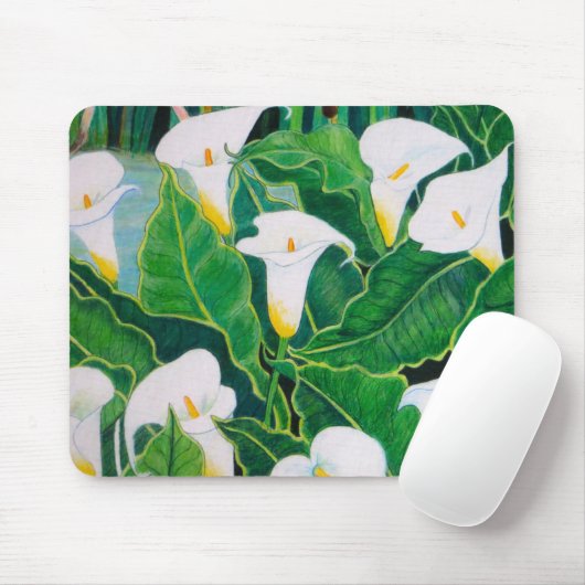 Mousepad met calla lilies muismat (Met muis)