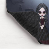 Mousepad met Creepy Gothic Girl in Graveyard Muismat (Hoek)
