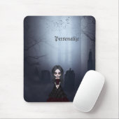 Mousepad met Creepy Gothic Girl in Graveyard Muismat (Met muis)