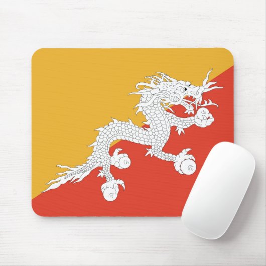 Mousepad met de vlag van Bhutan Muismat (Met muis)