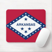 Mousepad met de vlag van de staat Arkansas - Veren Muismat (Met muis)