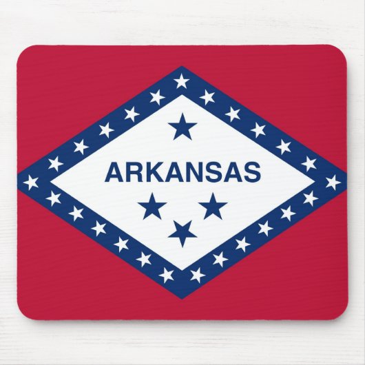 Mousepad met de vlag van de staat Arkansas - Veren Muismat (Voorkant)