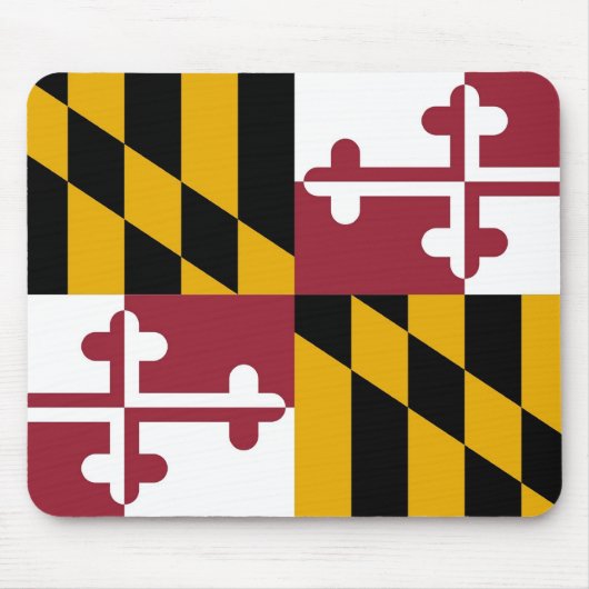 Mousepad met de vlag van de staat Maryland - Veren Muismat (Voorkant)