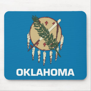 Mousepad met de vlag van de staat Oklahoma - Veren Muismat