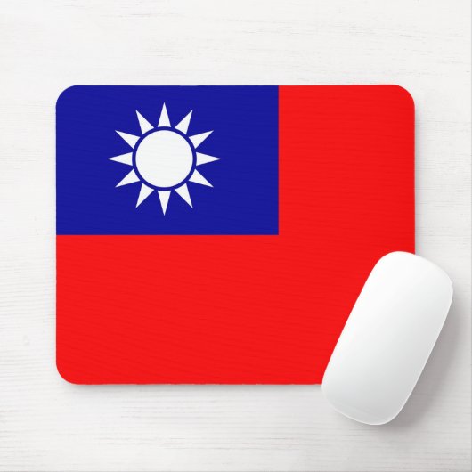 Mousepad met de vlag van Taiwan Muismat (Met muis)