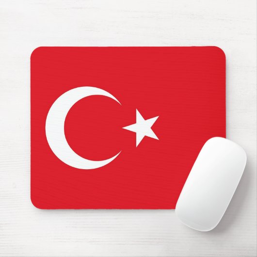 Mousepad met de vlag van Turkije Muismat (Met muis)