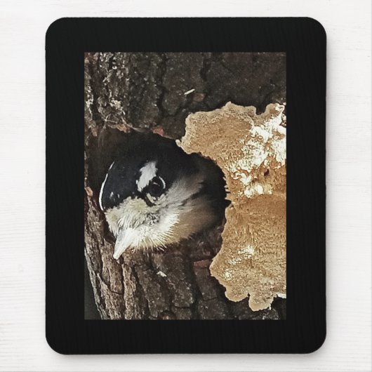 Mousepad met Downy Woodpecker - Verticaal Uitzicht Muismat (Voorkant)