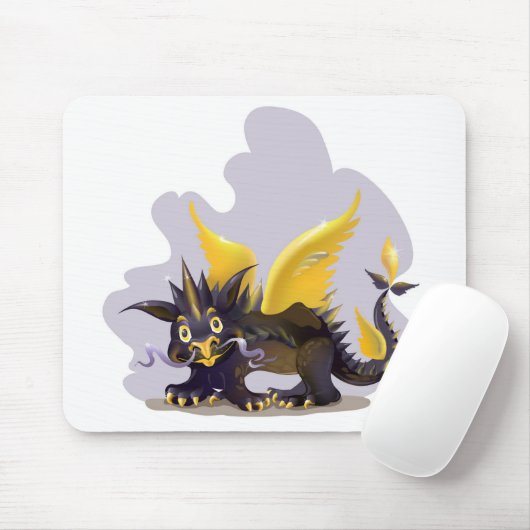 Mousepad met een grappig afbeelding met zwarte dra muismat (Met muis)