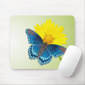 Mousepad met een vlinder en een bloem muismat (Met muis)