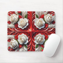 Mousepad met Engels Rozen Design
