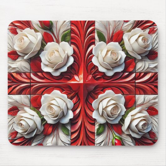 Mousepad met Engels Rozen Design Muismat (Voorkant)