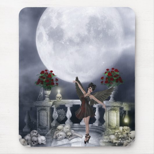 Mousepad met Gothic Angel Dancing & Moon Muismat (Voorkant)