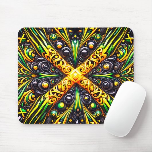 Mousepad met Jamaicaanse kleuren ontwerp Muismat (Met muis)