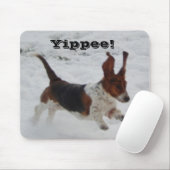 Mousepad met Jumping Basset Hound "Yippee" Muismat (Met muis)