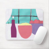 Mousepad met Kitchen Window en Bowls Muismat (Met muis)