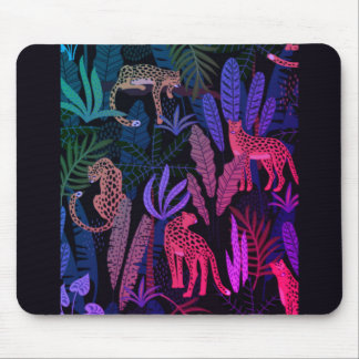 Mousepad met kleurrijke cheetahs in het oerwoud muismat