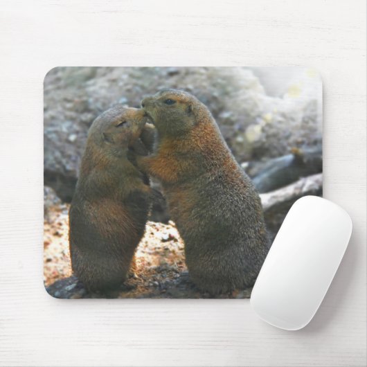 Mousepad met leuk marmot-paar muismat (Met muis)
