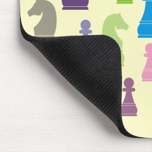 Mousepad met meerkleurige schaakstukken muismat (Hoek)