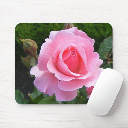 Mousepad met mooie roze roos muismat (Met muis)