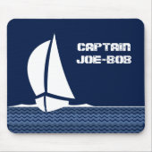 Mousepad met naam kapitein erop muismat (Voorkant)