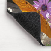mousepad met oranje vlinder en bloemen muismat (Hoek)