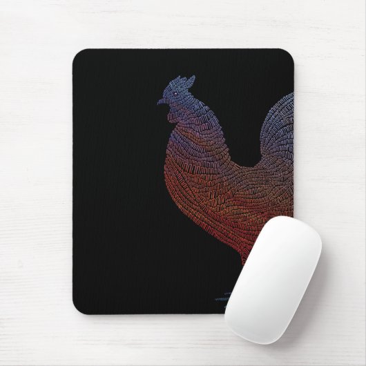 Mousepad met schilderij van Chicken Muismat (Met muis)